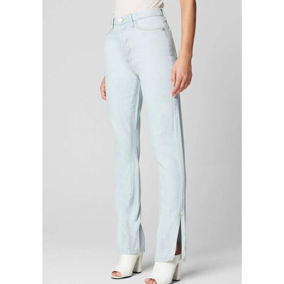 Blank NYC Denim - BLANKNYC The Cooper Light Wash Slim Straight Slit Jeans Sz 29 32” Classic 90s